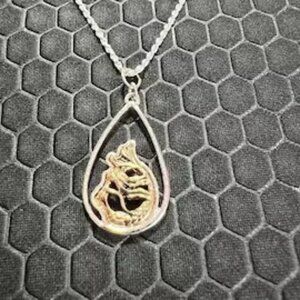 Mermaid Necklace Gold and Silver 18K White Gold Plated